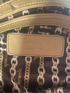 Tignanello Tan Leather Shoulder Bag